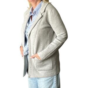 Magaschoni light grey knit edge to edge preppy blazer wool/cotton mix size S